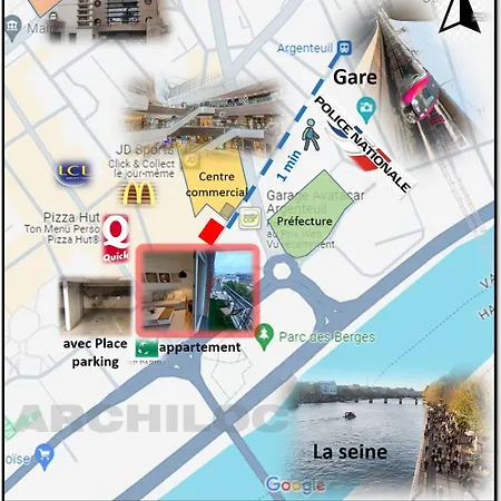 Apartamento L'Aigle Royal De Paris, Gare, Parking Et Terrasse Argenteuil Exterior foto